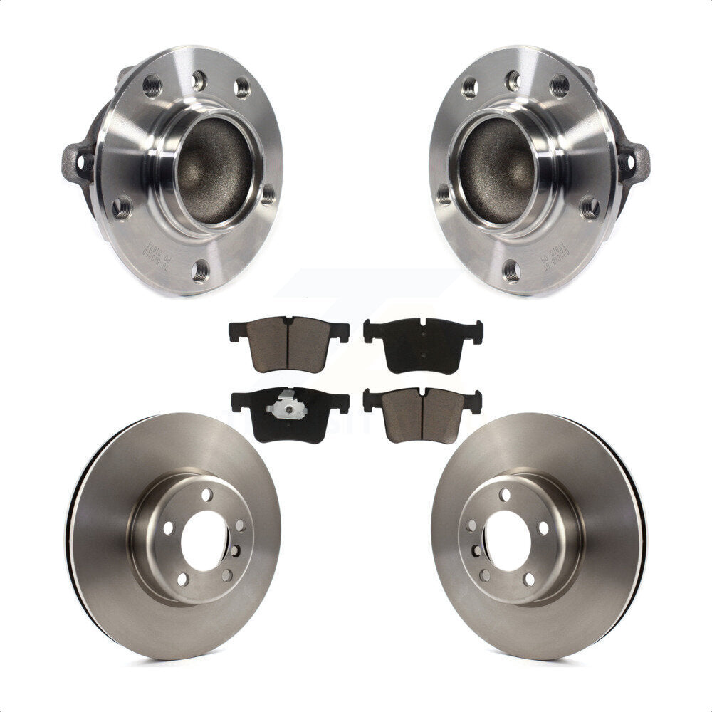 Ensemble de roulements de moyeu avant, Rotors de frein à disque et Kit de plaquettes en céramique pour BMW 335i
