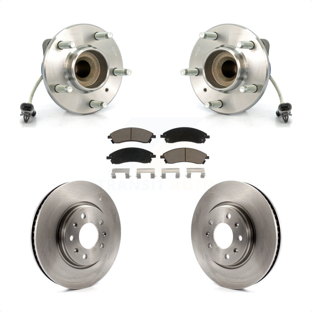 Ensemble de roulement de moyeu avant, Rotor de frein et Kit de plaquettes pour Cadillac CTS Bas 2006 – 2007