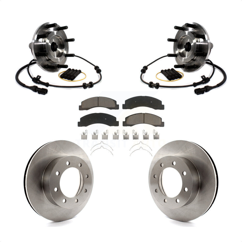 Ensemble de roulement de moyeu avant, Rotor de frein et Kit de plaquettes pour Ford F-250 Super Duty RW