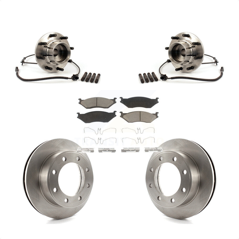 Ensemble de roulement de moyeu avant, Rotor de frein à disque et Kit de plaquettes pour Ford F-550 Super Dut