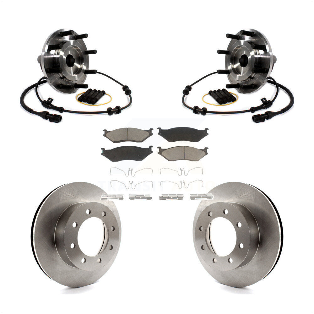 Ensemble de roulement de moyeu avant, Rotor de frein et Kit de plaquettes pour Ford F-550 Super Duty F-45