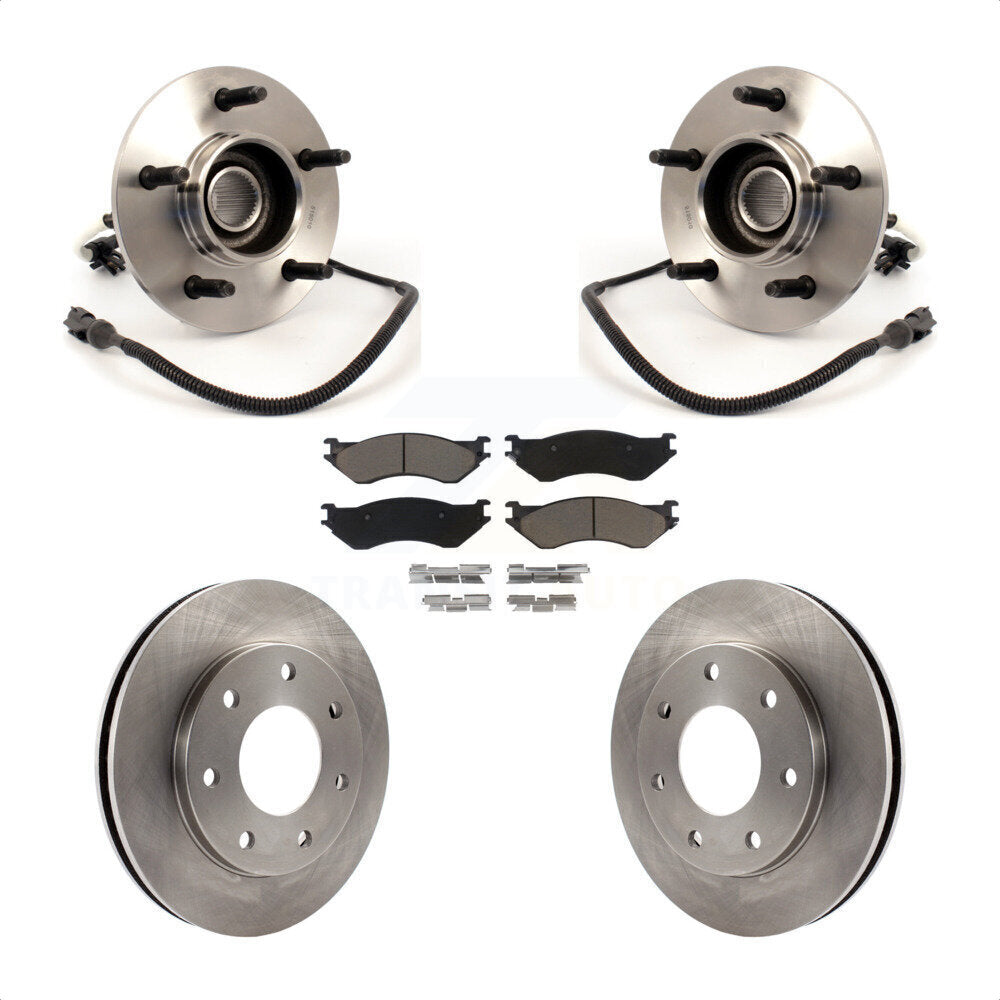 Kit de rotor et de plaquettes de frein avec roulement de moyeu avant pour Ford F-150 4WD 1999 avec 4 roues AB
