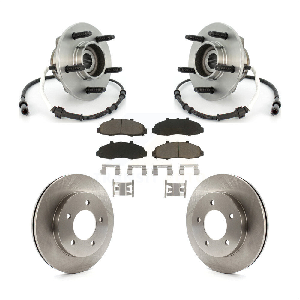 Ensemble de roulement de moyeu avant, Rotor de frein à disque et Kit de plaquettes pour Ford F-150 Heritag