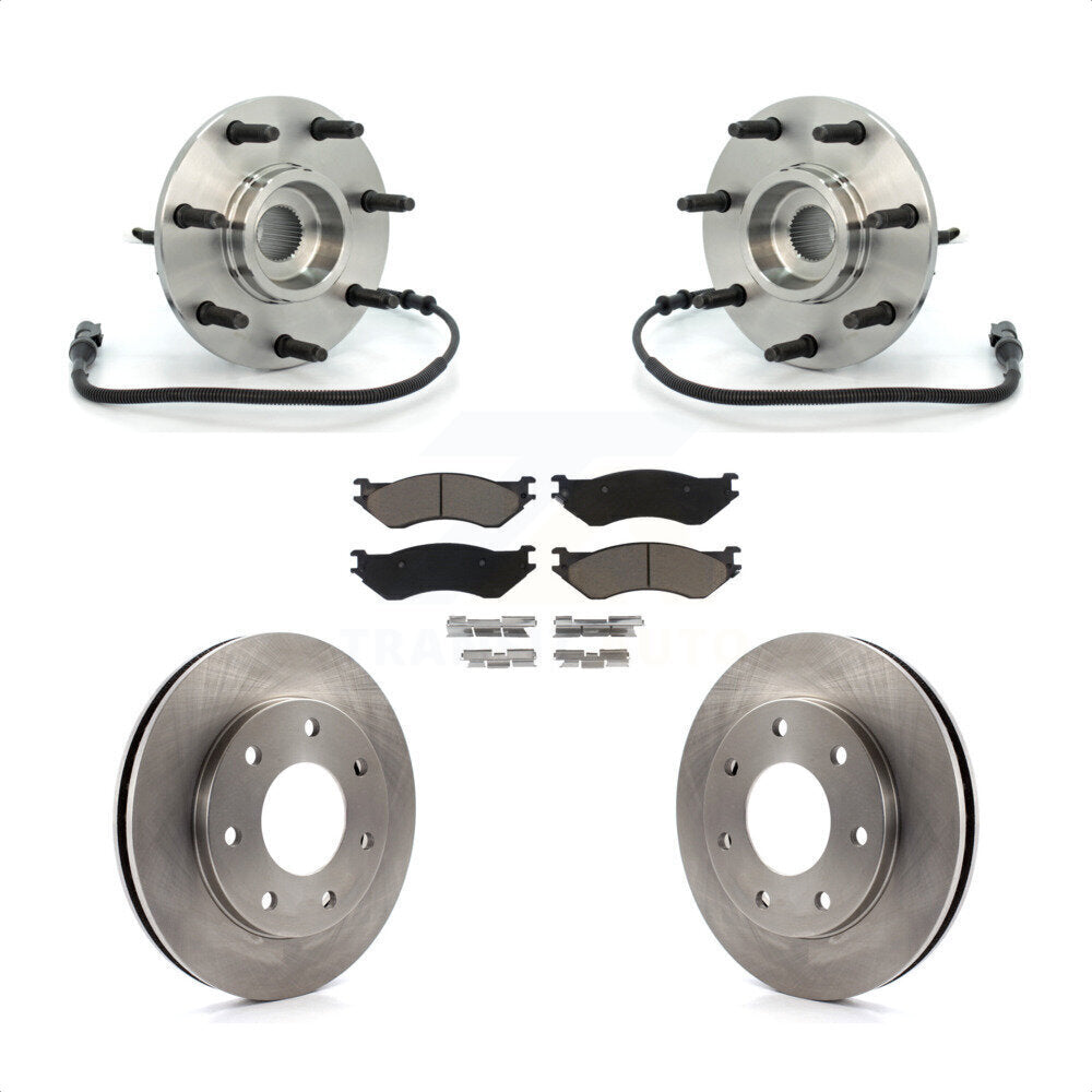 Ensemble de roulement de moyeu avant, Rotor de frein et Kit de plaquettes pour Ford F-150 F-250 Heritag