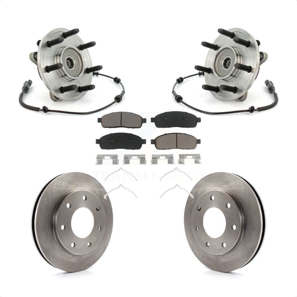 Ensemble de roulement de moyeu avant, Rotor de frein à disque et Kit de plaquettes pour Ford F-150 4W 2004