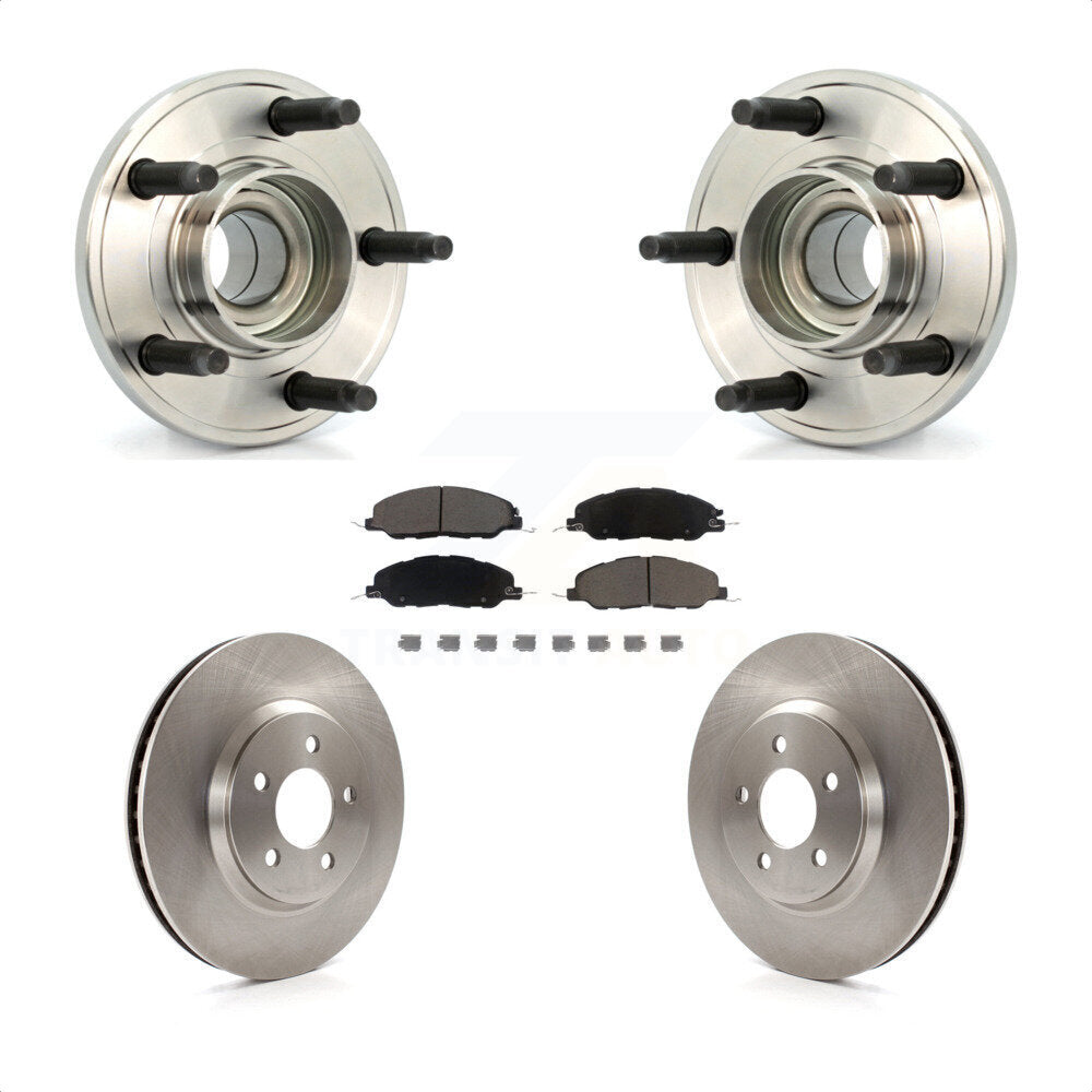 Ensemble de roulement de moyeu avant, Rotor de frein à disque et Kit de plaquettes en céramique pour Ford Mustang