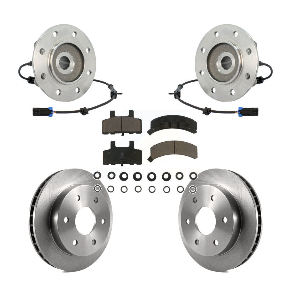 Ensemble de roulement de moyeu avant, Rotor de frein et Kit de plaquettes pour K1500 Chevrolet GMC Yuko