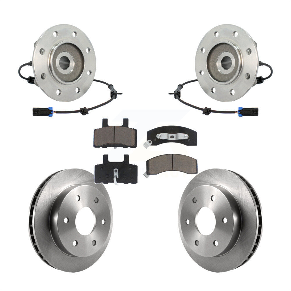 Ensemble de roulement de moyeu avant, Rotor de frein et Kit de plaquettes pour GMC Yukon Chevrolet Taho