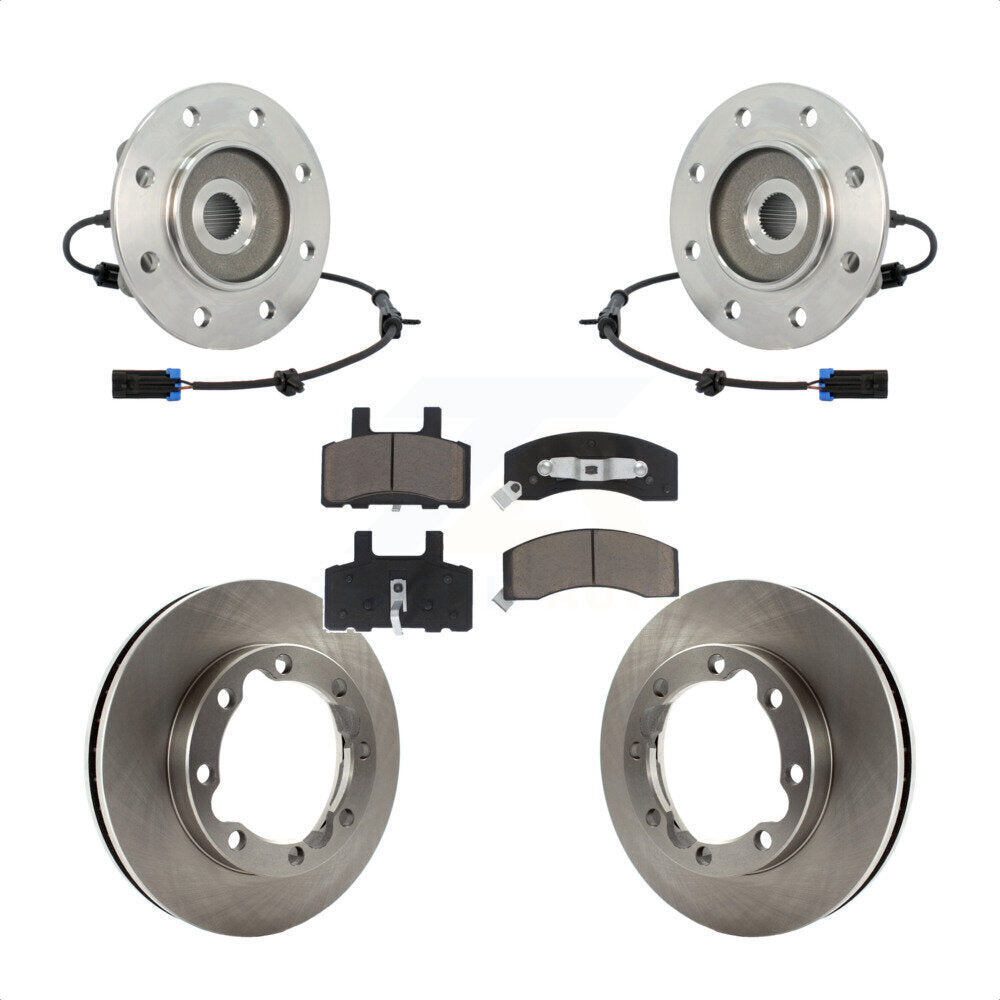Ensemble de roulements de moyeu avant, Rotor de frein à disque et Kit de plaquettes pour K3500 Chevrolet GM