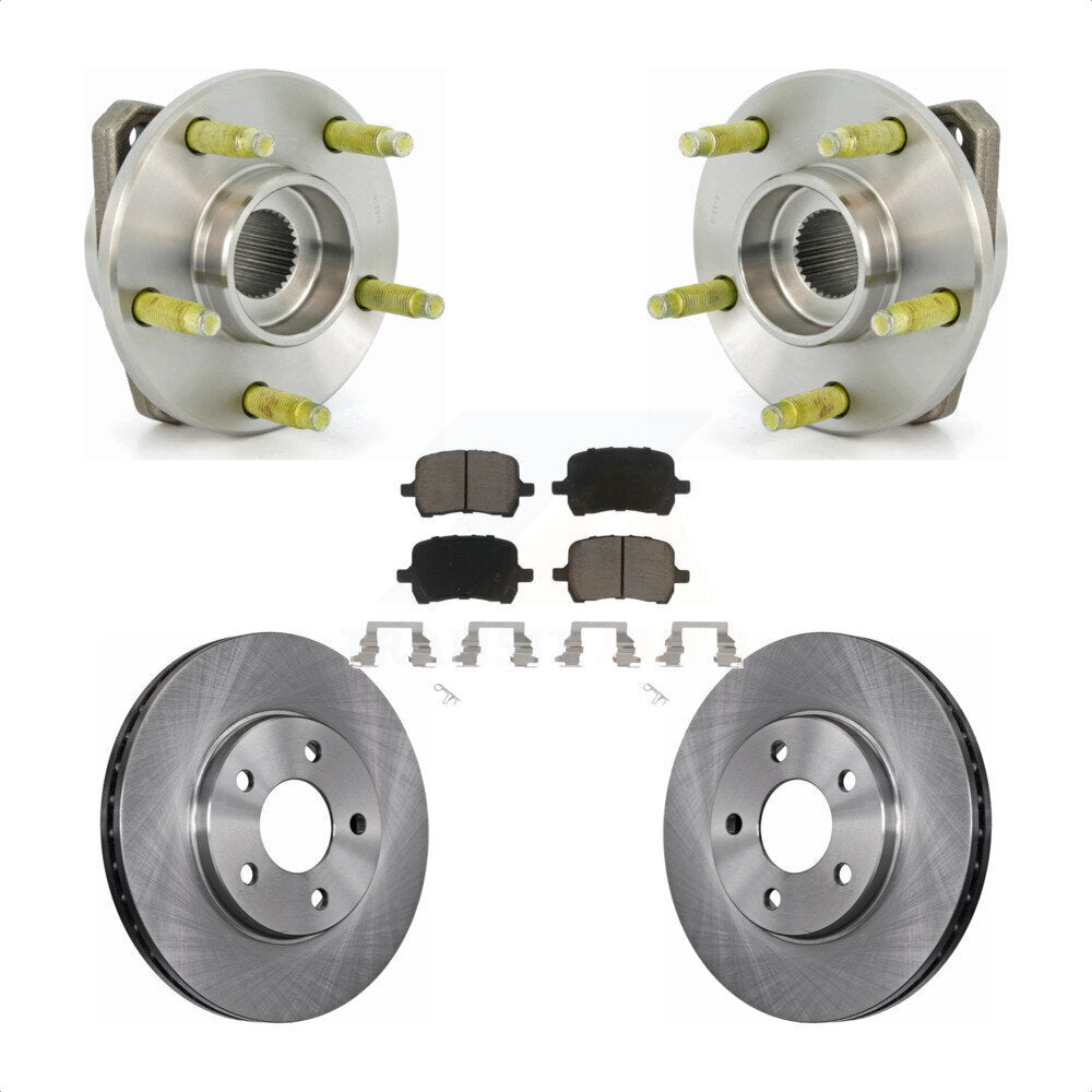 Ensemble de roulement de moyeu avant, Rotor de frein et Kit de plaquettes pour Chevrolet Malibu Pontiac G