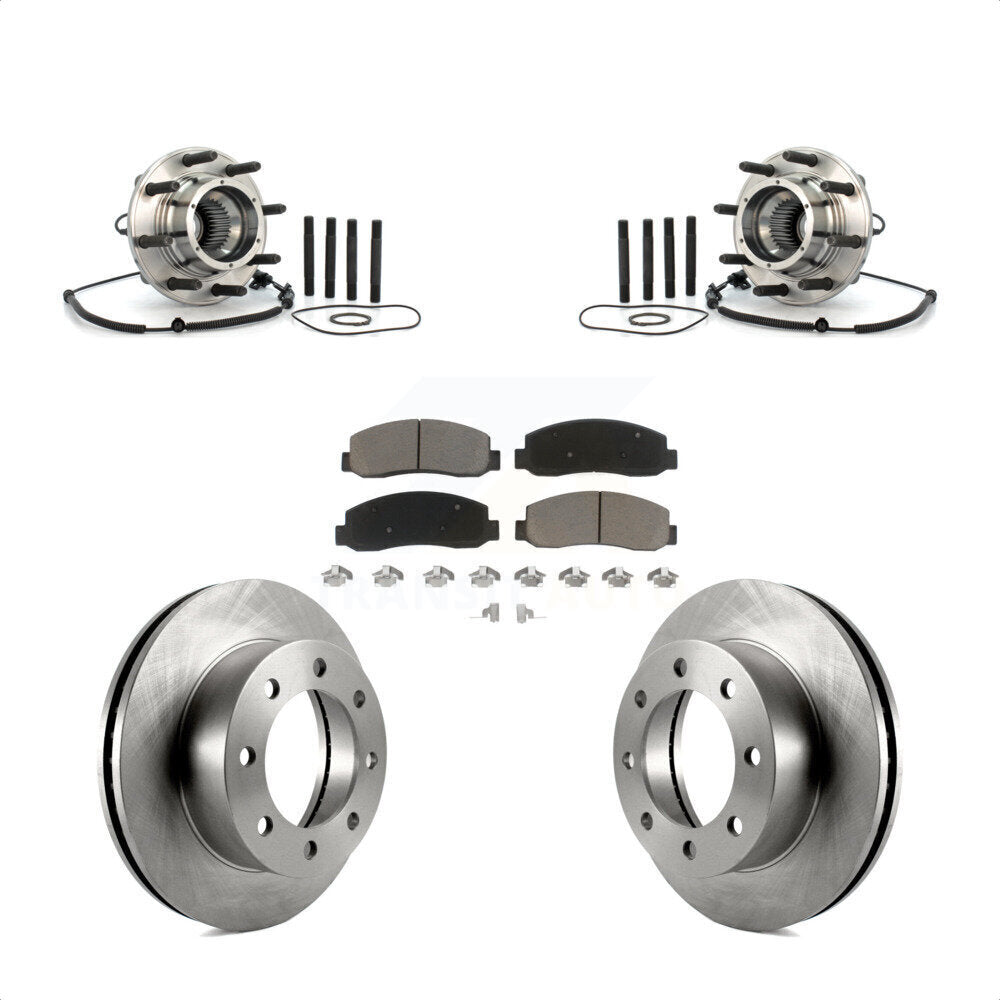 Ensemble de roulement de moyeu avant, Rotor de frein et Kit de plaquettes pour Ford F-250 Super Duty F-35