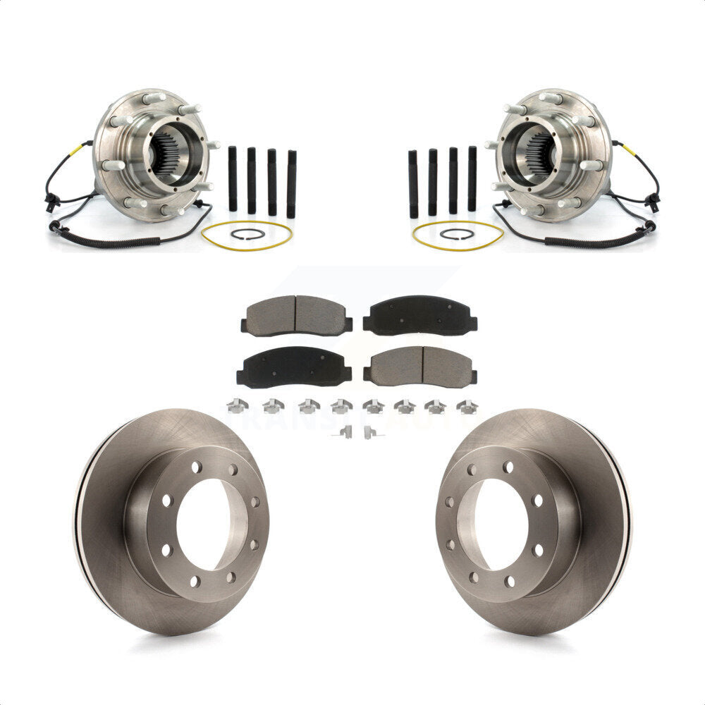 Ensemble de roulement de moyeu avant, Rotor de frein et Kit de plaquettes pour Ford F-350 Super Duty 4W