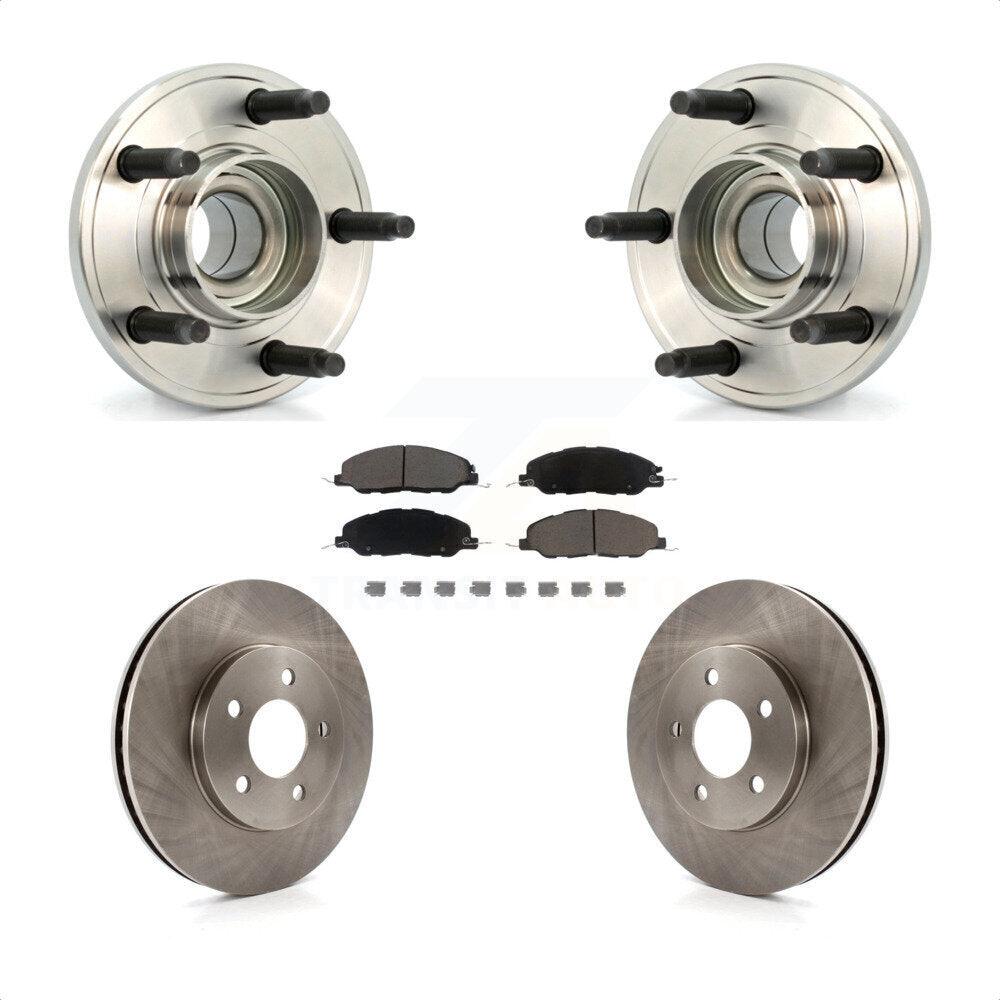 Ensemble de roulement de moyeu avant, Rotor de frein à disque et Kit de plaquettes en céramique pour Ford Mustang