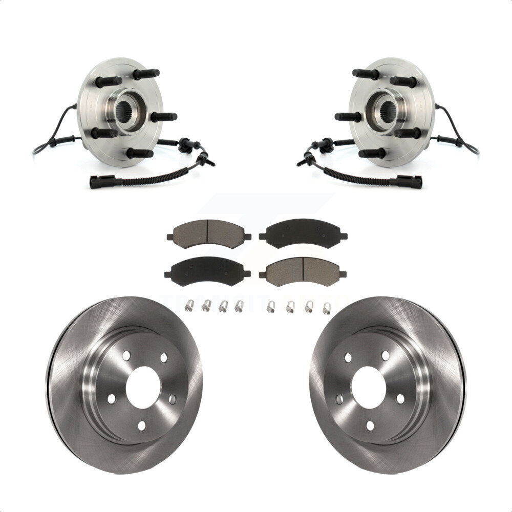 Ensemble de roulements de moyeu avant, Rotors et plaquettes de frein à disque, Kit pour Dodge Ram 1500