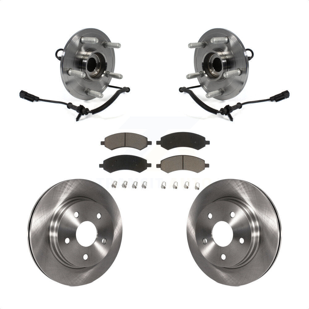 Ensemble de roulement de moyeu avant, Rotor de frein à disque et Kit de plaquettes pour Ram 1500 Classic 4W