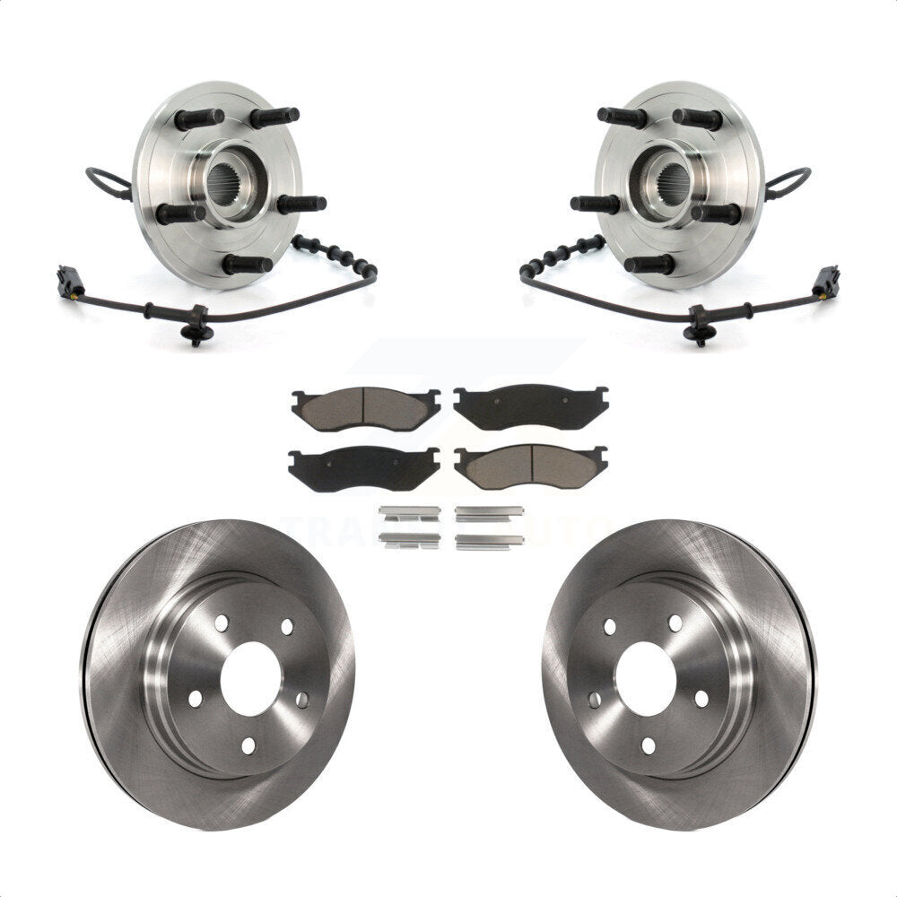 Ensemble de roulements de moyeu avant, Rotors et plaquettes de frein à disque, Kit pour Dodge Ram 1500