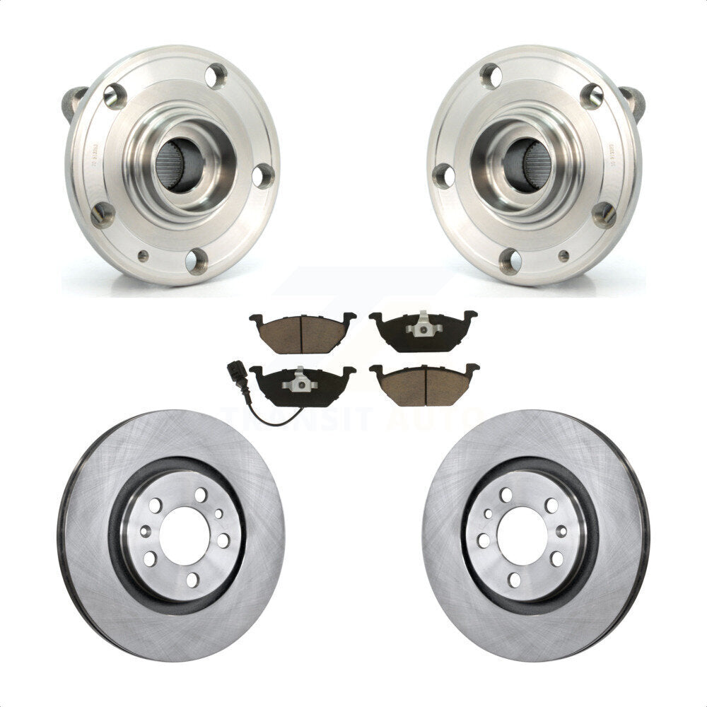 Ensemble de roulements de moyeu avant, Rotor de frein à disque et Kit de plaquettes pour Volkswagen Jetta Cit