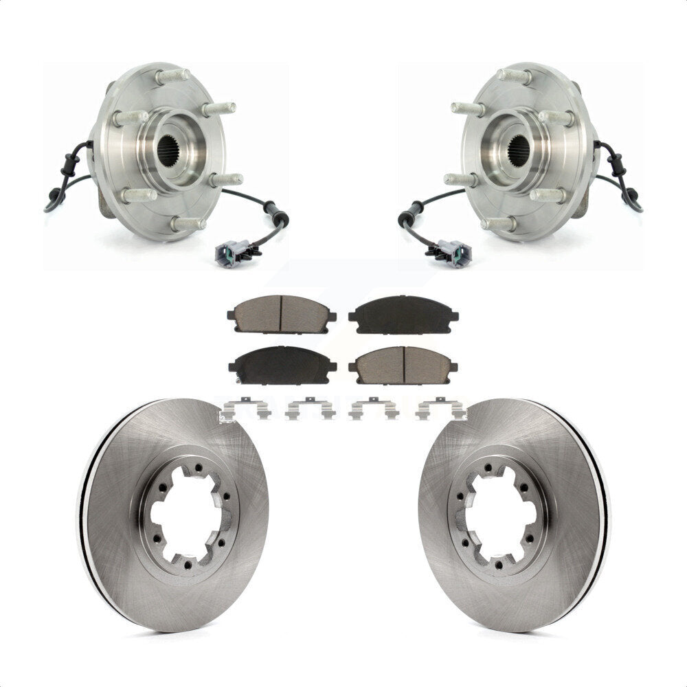 Ensemble de roulement de moyeu avant, Rotor de frein à disque et Kit de plaquettes pour Nissan Pathfinde 2004