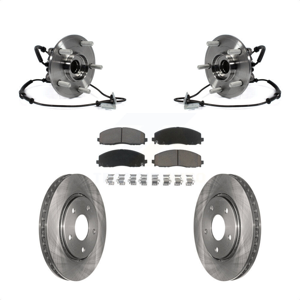 Ensemble de roulements de moyeu avant, Rotor de frein à disque et Kit de plaquettes pour Dodge Grand Carava