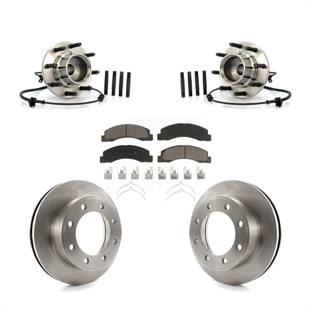 Ensemble de roulements de moyeu avant, Kit de plaquettes de Rotor de frein pour Ford Excursion 4W 2001 – 2005