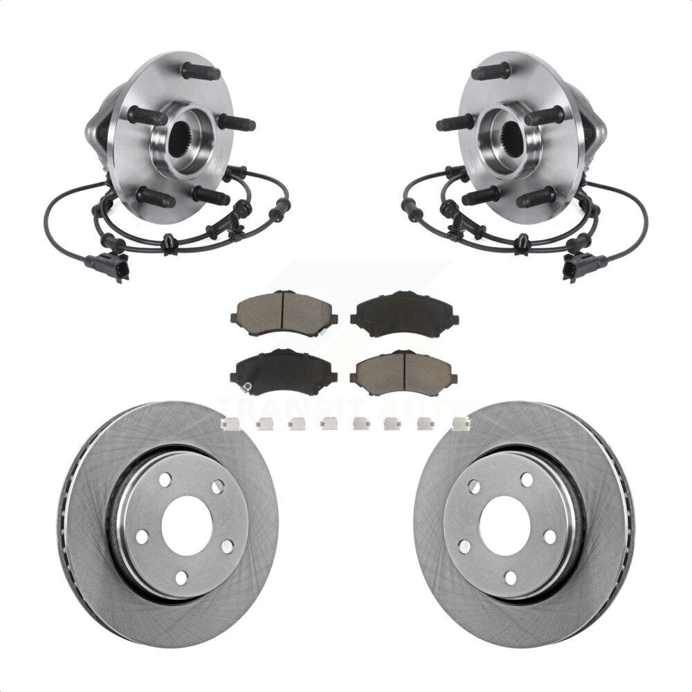 Kit de rotors et plaquettes de frein à disque d'assemblage de roulement de moyeu avant pour Jeep Wrangler JK