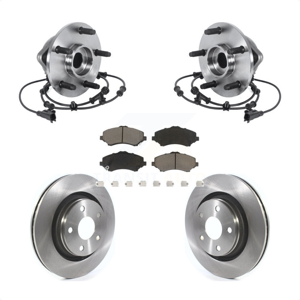 Kit de rotors et plaquettes de frein à disque d'assemblage de roulement de moyeu avant pour Jeep Wrangler JK
