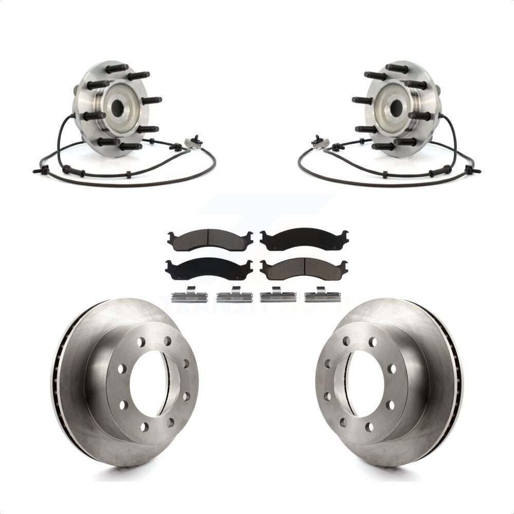 Ensemble de roulements de moyeu avant, Rotor de frein à disque et Kit de plaquettes pour Dodge Ram 2500 350