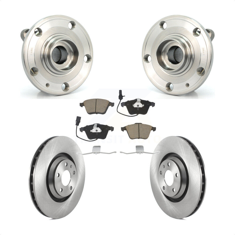 Ensemble de roulements de moyeu avant, Rotor de frein à disque et Kit de plaquettes pour Audi TT Quattro TT