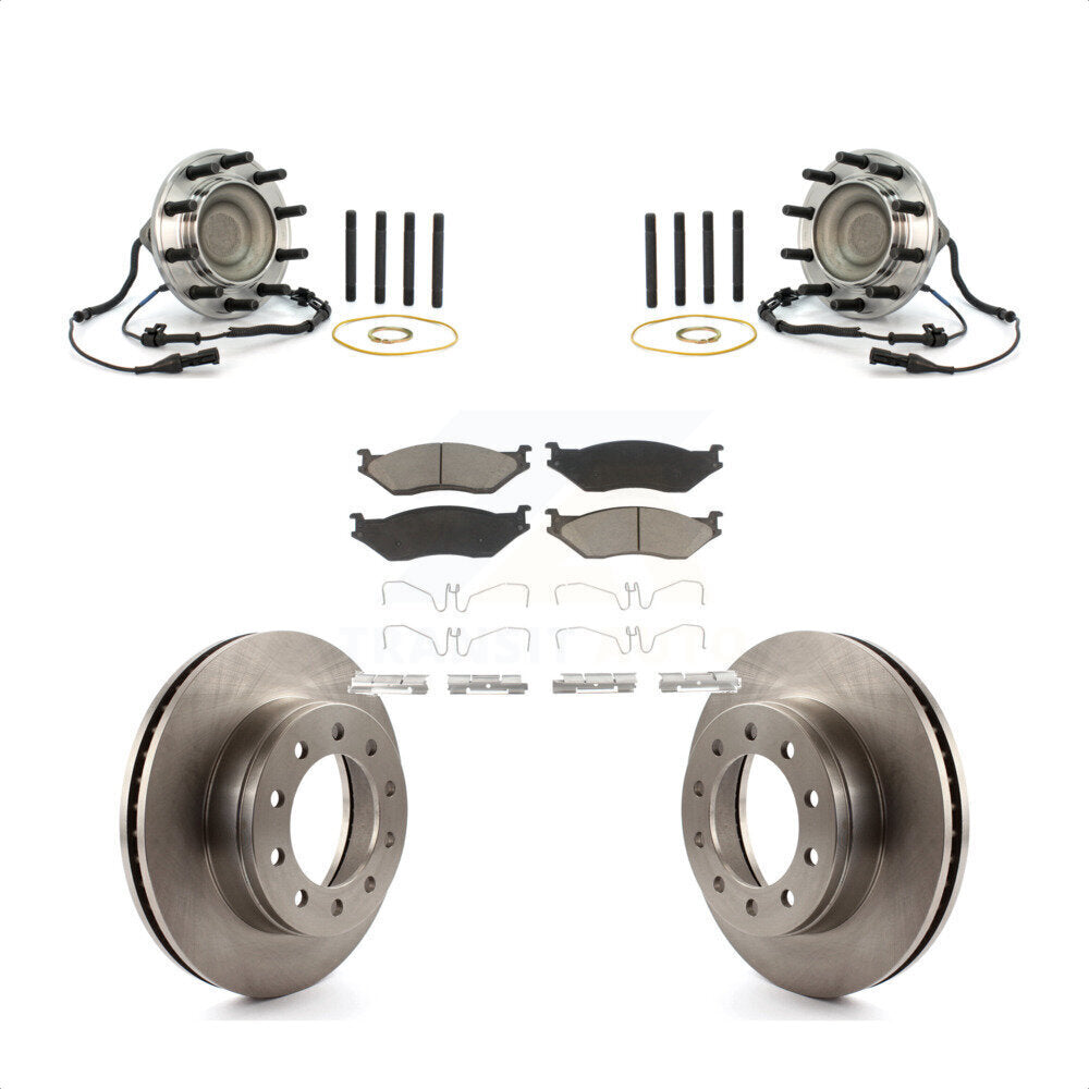 Ensemble de roulement de moyeu avant, Rotor de frein et Kit de plaquettes pour Ford F-550 Super Duty F-45