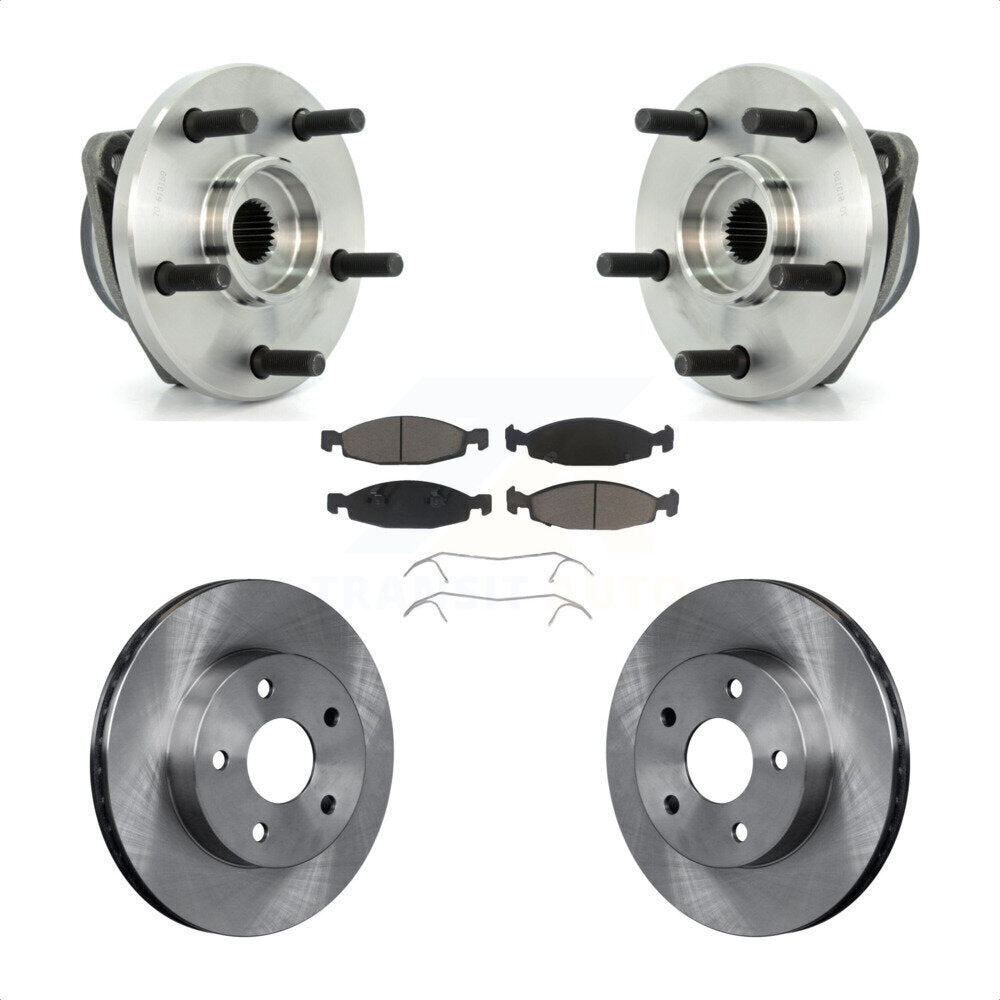 Ensemble de roulements de moyeu avant, Rotor de frein à disque et Kit de plaquettes pour Jeep Grand Cheroke
