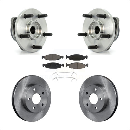 Ensemble de roulements de moyeu avant, Rotor de frein à disque et Kit de plaquettes pour Jeep Grand Cheroke