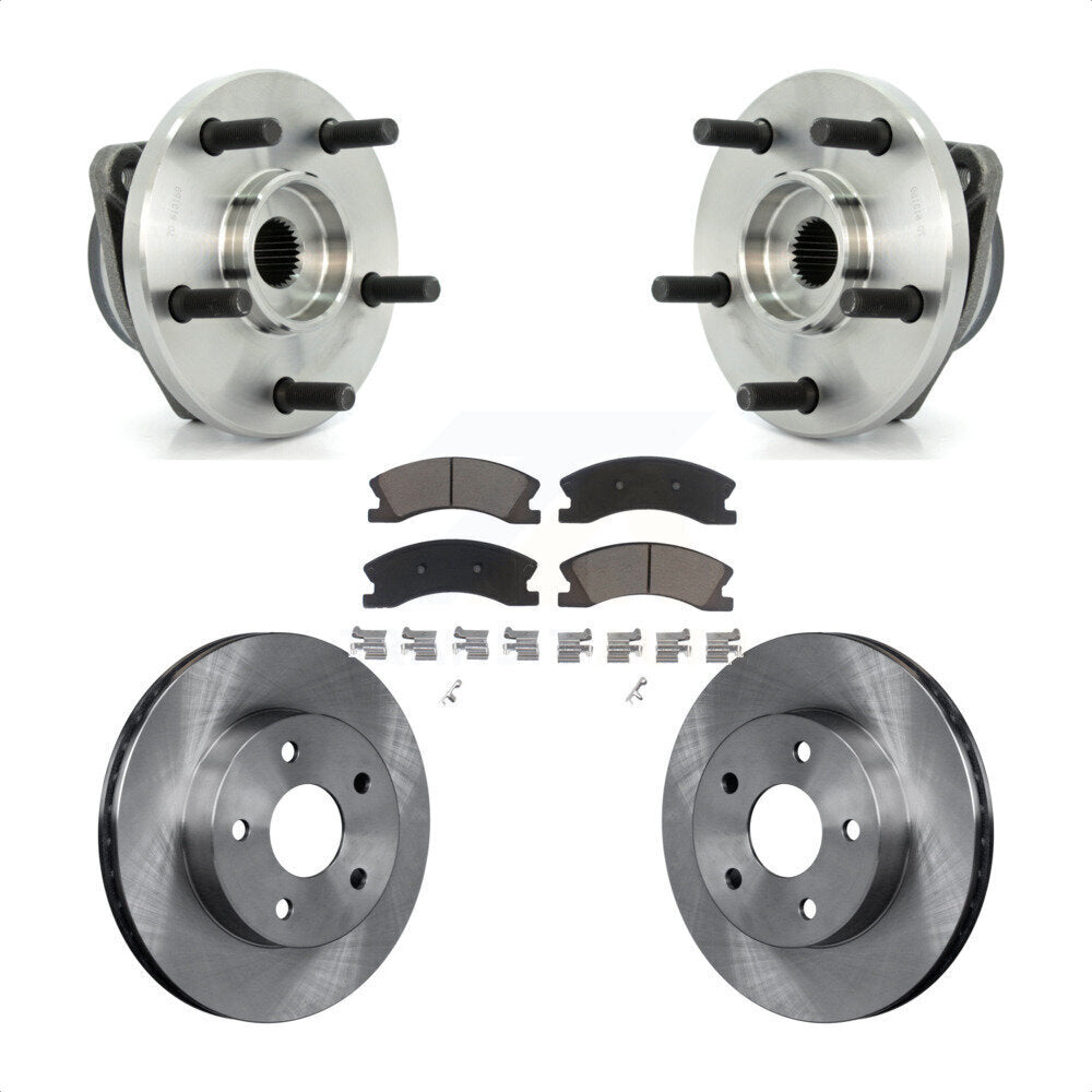 Ensemble de roulements de moyeu avant, Rotor de frein à disque et Kit de plaquettes pour Jeep Grand Cheroke