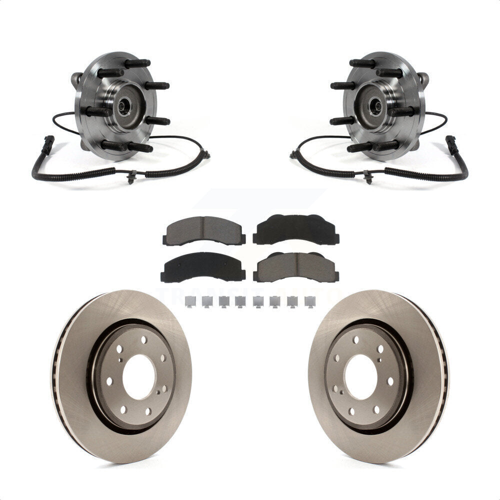 Kit de rotors de frein à disque et de plaquettes en céramique, ensemble de roulements de moyeu avant, pour Ford F-15