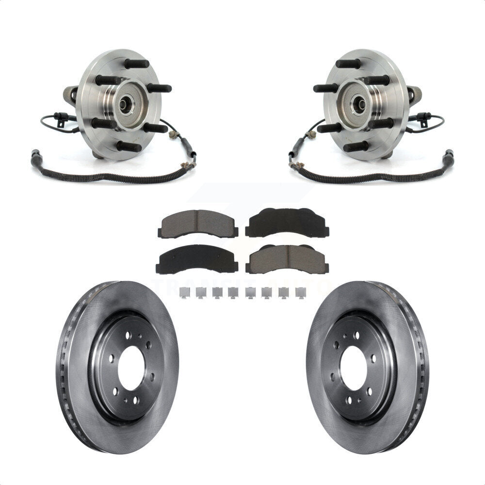 Kit de rotors de frein à disque et de plaquettes en céramique, ensemble de roulements de moyeu avant, pour Ford F-15