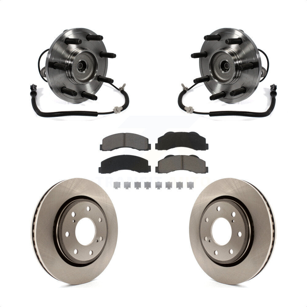 Kit de rotors de frein à disque et de plaquettes en céramique, ensemble de roulements de moyeu avant, pour Ford F-15