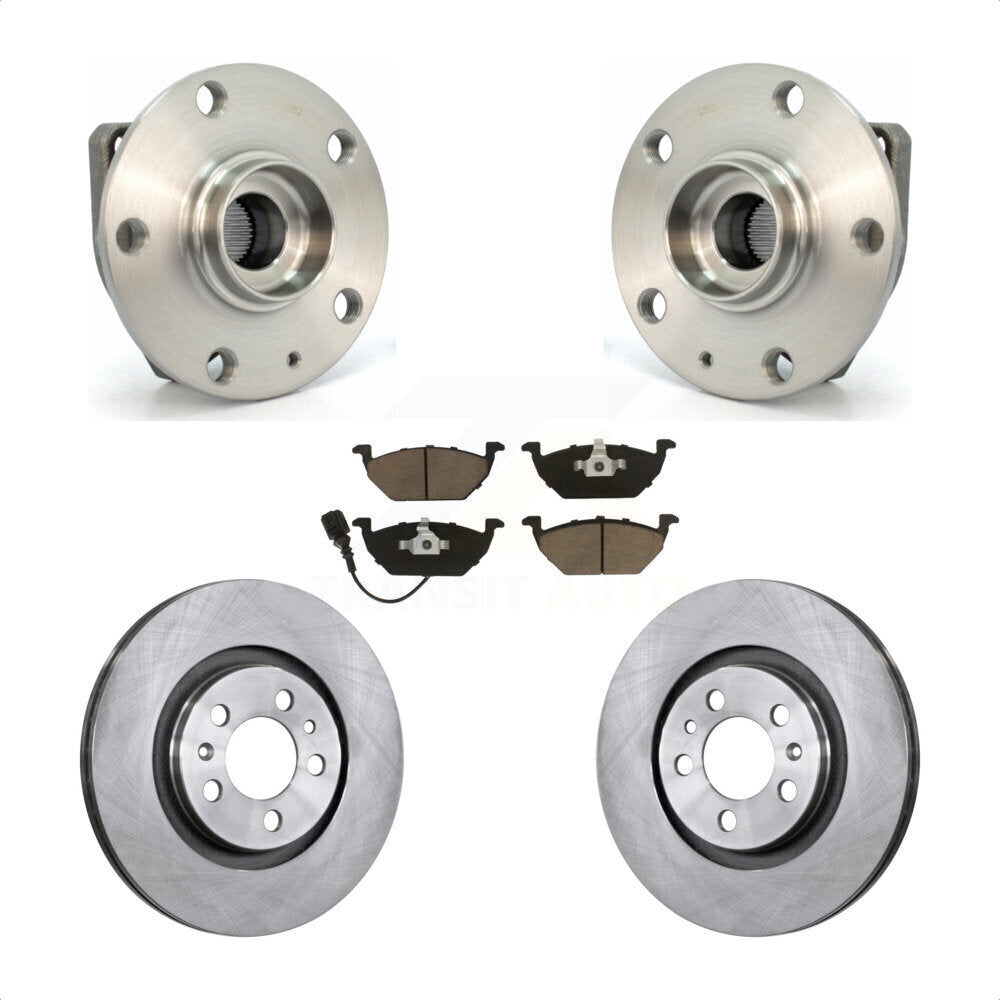 Ensemble de roulements de moyeu avant, Rotor de frein à disque et Kit de plaquettes pour Volkswagen Golf Cit
