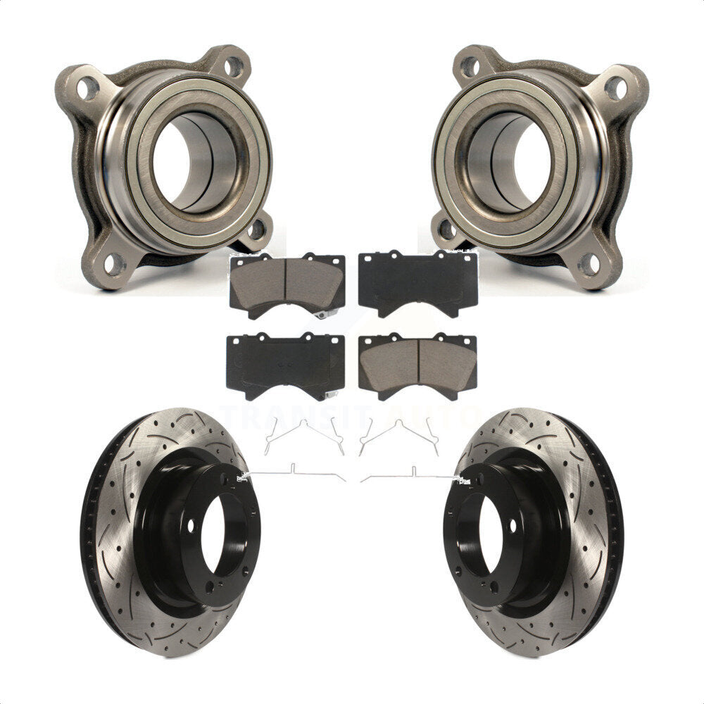 Kit de Rotor et de plaquettes de frein à fente percée, roulement de roue avant, pour Toyota Tundra Sequoi