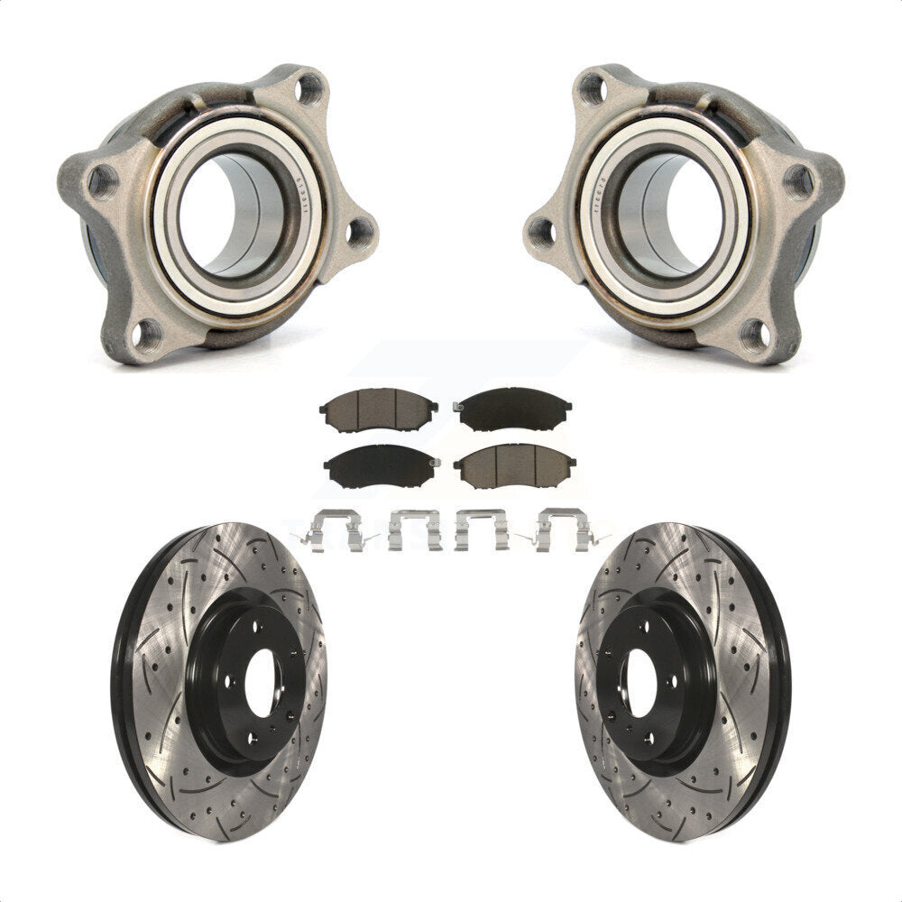 Kit de rotor et de plaquettes de frein à fente percée pour roulement de roue avant, pour INFINITI G35 AW 2006