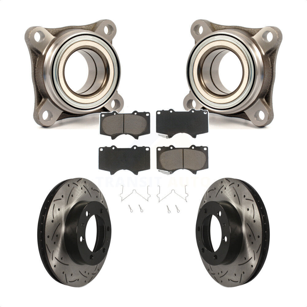 Kit de plaquettes de Rotor de frein, fente de perçage, roulement de roue avant, pour Toyota Tacoma 4Runner F