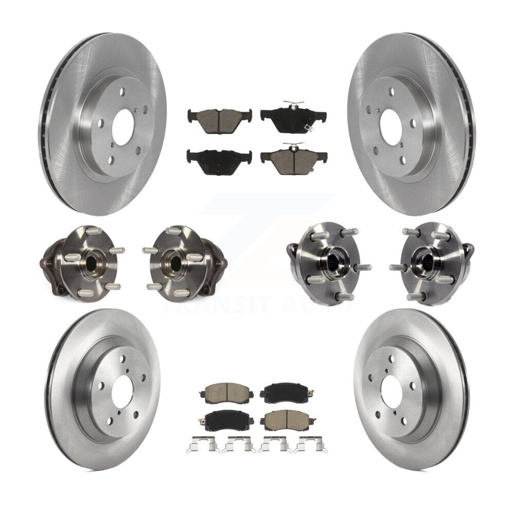 Kit de rotors et plaquettes de frein à disque de roulement de moyeu avant et arrière (10 pièces) pour Subaru Foreste