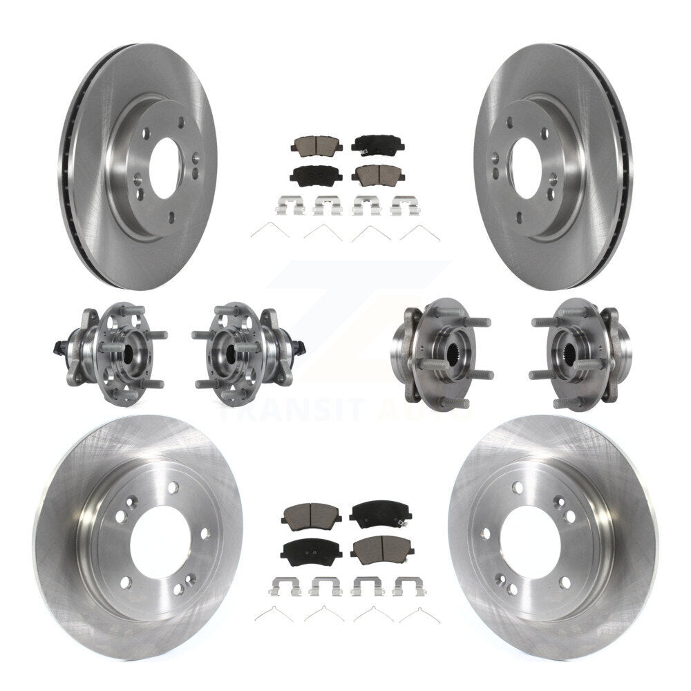 Kit de Rotor et de plaquettes de frein, roulement de moyeu avant et arrière (10 pièces) pour Hyundai Ioniq Kia Nir