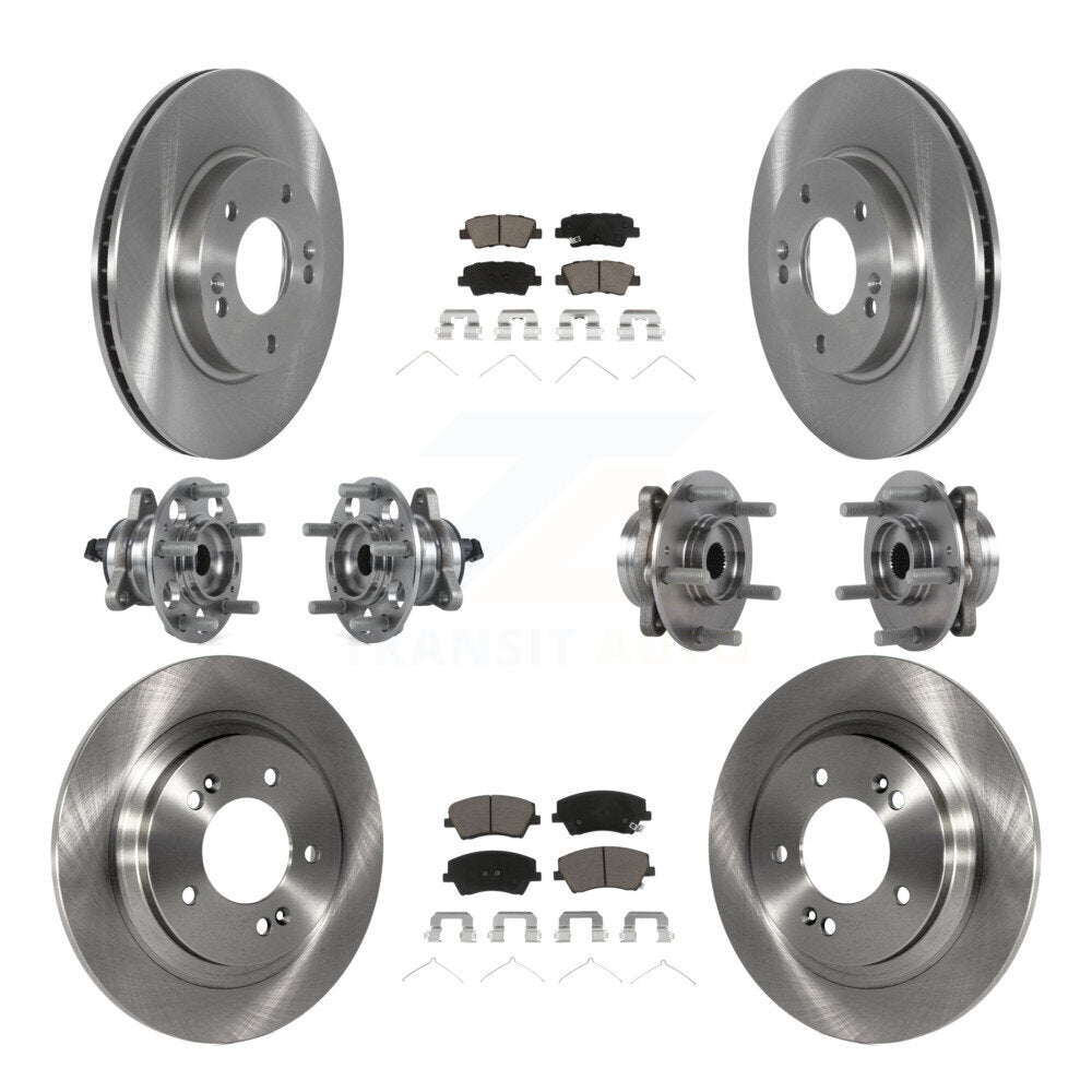 Kit de Rotor et de plaquettes de frein, roulement de moyeu avant et arrière (10 pièces) pour Hyundai Ioniq Kia Nir