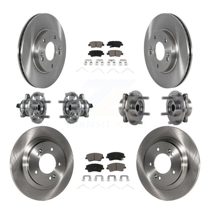 Kit de Rotor et de plaquettes de frein, roulement de moyeu avant et arrière (10 pièces) pour Hyundai Ioniq Kia Nir