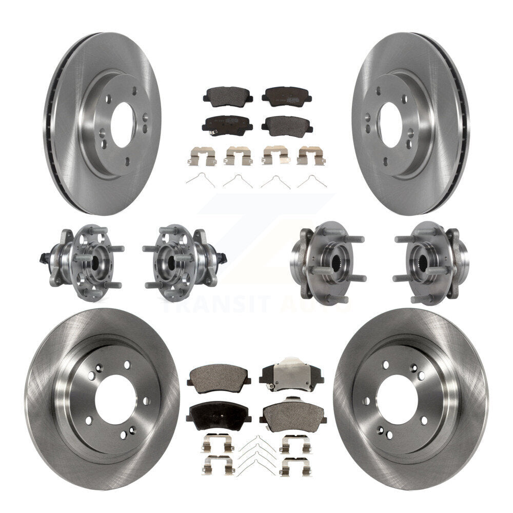 Kit de Rotor et de plaquettes de frein, roulement de moyeu avant et arrière (10 pièces) pour Hyundai Ioniq Kia Nir