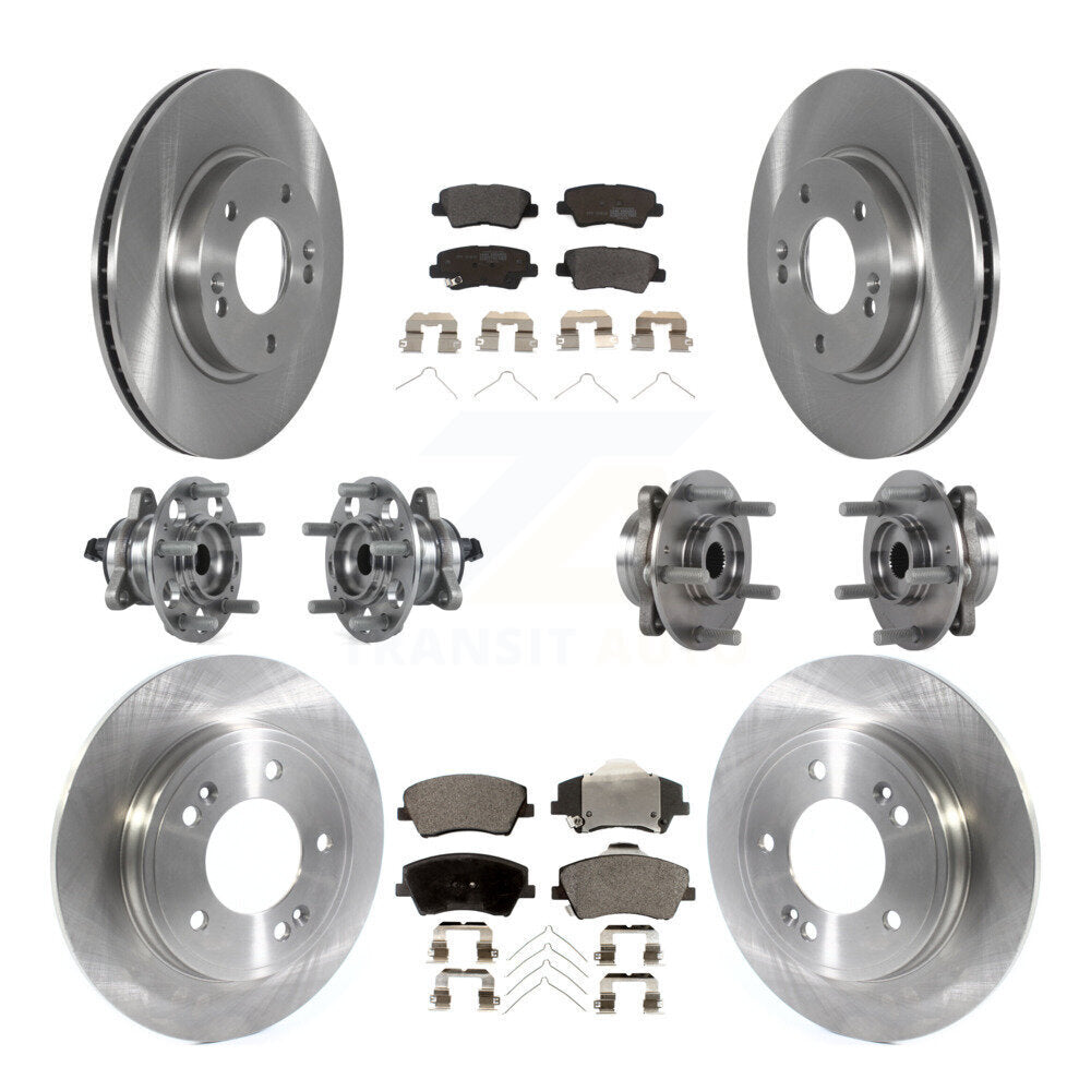 Kit de Rotor et de plaquettes de frein, roulement de moyeu avant et arrière (10 pièces) pour Hyundai Ioniq Kia Nir
