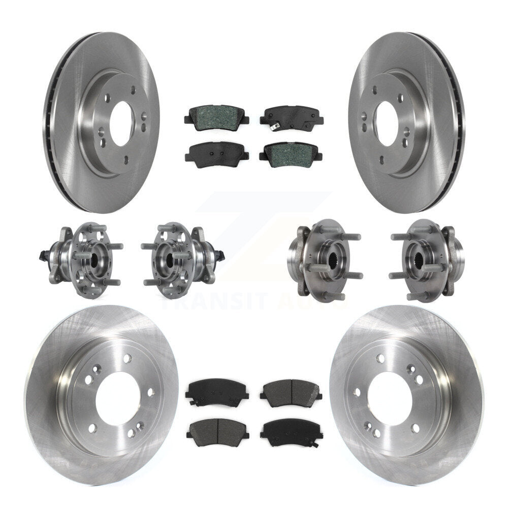 Kit de Rotor et de plaquettes de frein, roulement de moyeu avant et arrière (10 pièces) pour Hyundai Ioniq Kia Nir