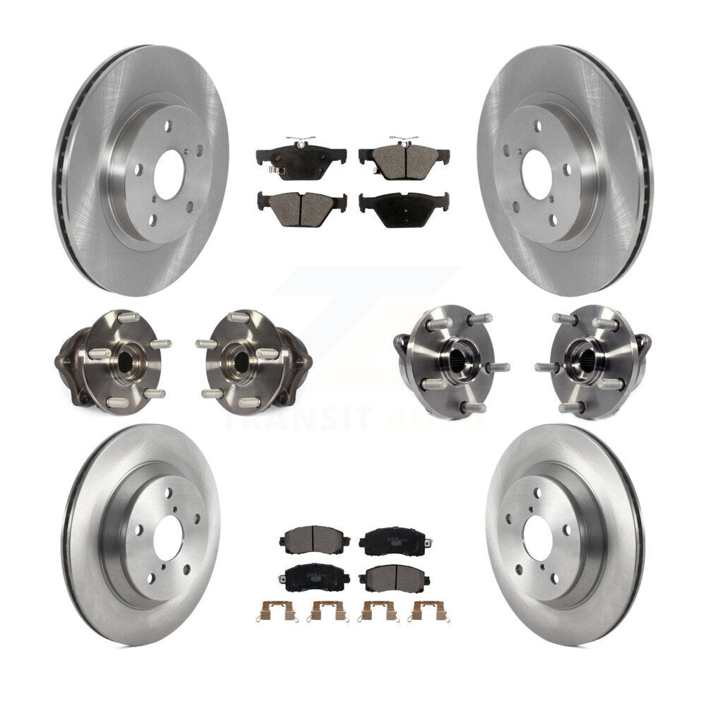 Kit de rotors et plaquettes de frein à disque de roulement de moyeu avant et arrière (10 pièces) pour Subaru Foreste