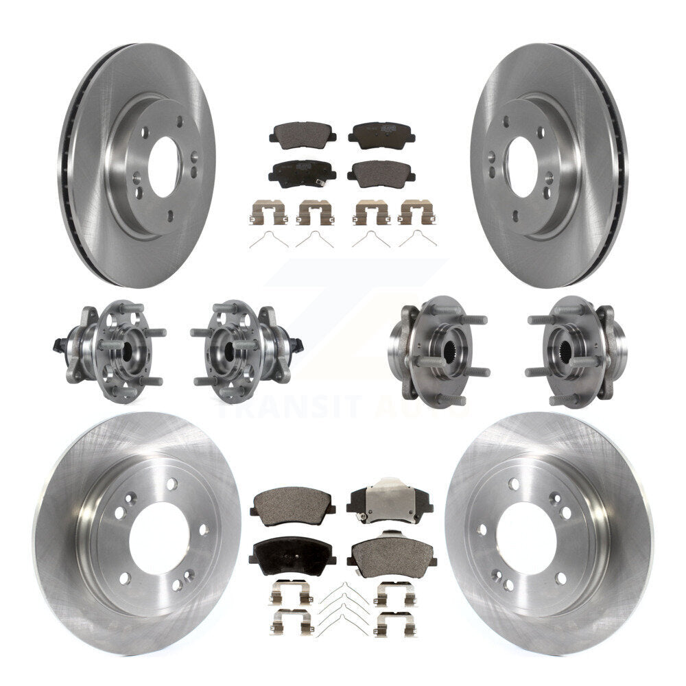 Kit de Rotor et de plaquettes de frein, roulement de moyeu avant et arrière (10 pièces) pour Hyundai Ioniq Kia Nir