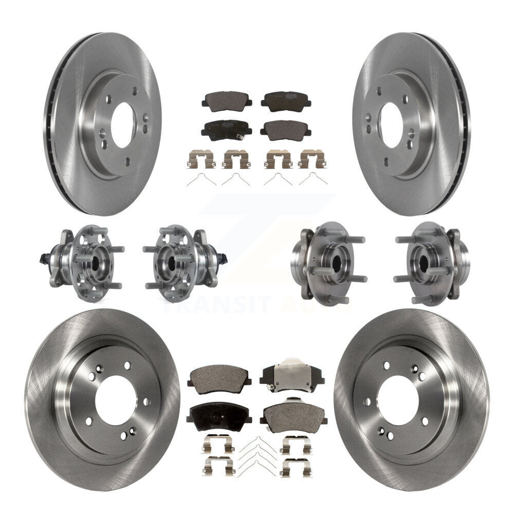 Kit de Rotor et de plaquettes de frein, roulement de moyeu avant et arrière (10 pièces) pour Hyundai Ioniq Kia Nir