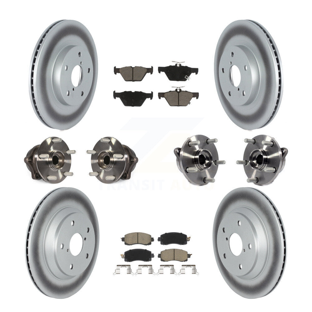 Kit de rotor et de plaquettes de frein revêtus de roulement de moyeu avant et arrière (10 pièces) pour Subaru Foreste